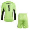 Officiële Voetbalshirt + Korte Broek Doelman Manchester United De Gea 1 Thuis 2023-24 Lange Mouw - Kids